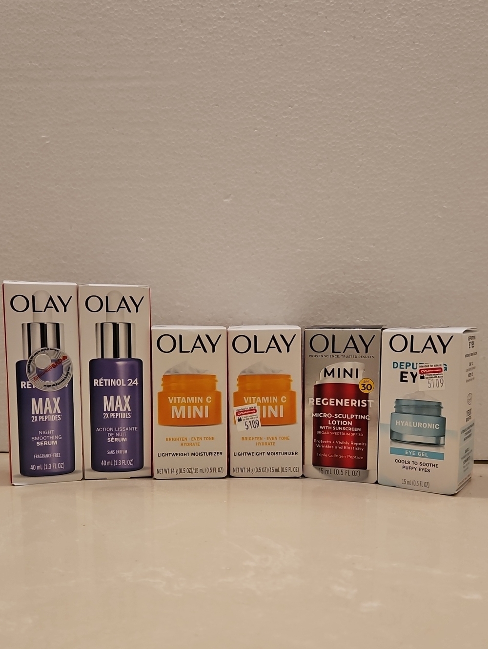 Olay Skincare Mini Bundle - 6pc Day & Night Trial Set (0.5oz Minis)